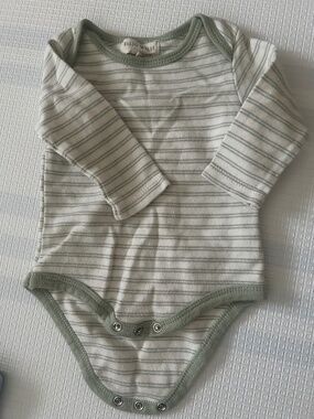 Rabbit + Bear striped onesie